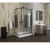 Душевой уголок NIAGARA NG-012-14Q BLACK1200x800x1950 мм, низкий поддон 13 см, стекло мозаика _0121452QB