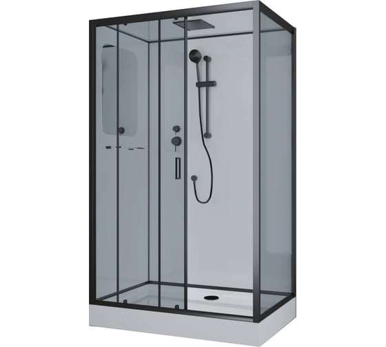 Душевая кабина Niagara NG-6912-01QL BLACK (1200x800x2100) низкий поддон (16 см) стекло тонированное, 4 места 69120134QLBLACK