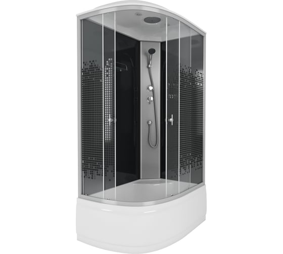 Душевая кабина Niagara NG-7510-14R BLACK (1200x800x2150) высокий поддон (40 см) стекло мозаика, 4 места 7510R