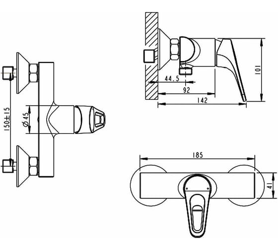 Смеситель для душа Bravat DROP-D F948162C-01 00-00004840