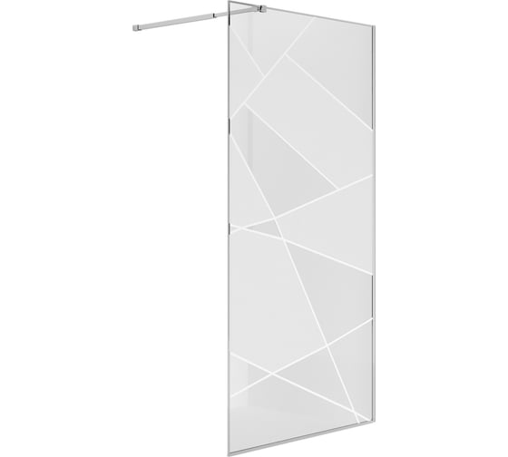 Душевая перегородка NIAGARA (90х195) хром, стекло прозрачное с рисунком, 1 место NG-660-90 1