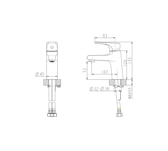 Смеситель для умывальника Bravat Vega F1119177CP 00-00023198