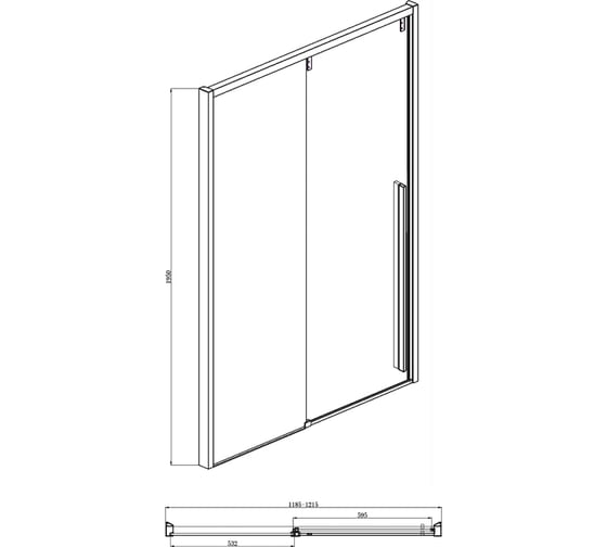 Душевая дверь в нишу Bravat 120x195 BD120.4105A 00-00249997