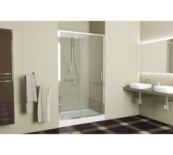 Душевая дверь в нишу Bravat Line одна раздвижная дверь, 1200x2000 BD120.4101A 00-00248763