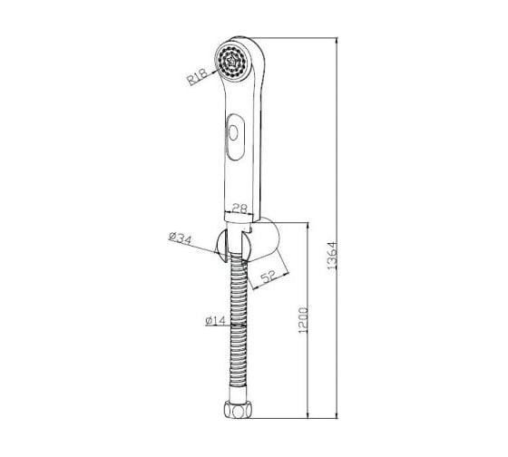 Гигиенический душ с настенным держателем Bravat D9122CP-RUS 00-00021195