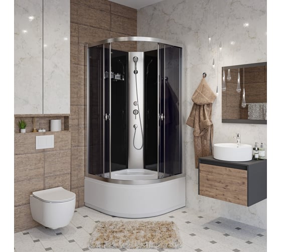 Душевая кабина NIAGARA Eco 800x800x1950 мм, 4 места E80/40/TN/BK