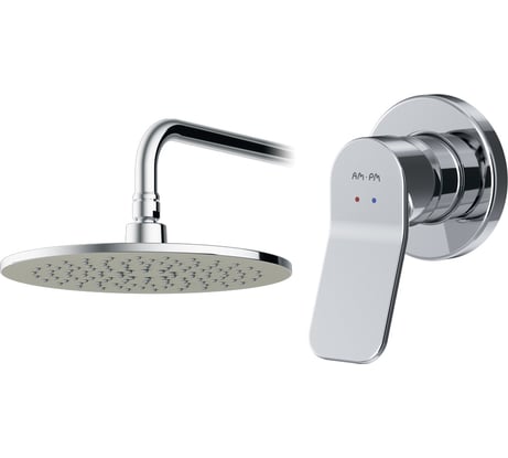 Набор: смеситель для ванны/душа AM.PM, X-Joy верхний душ, с держателем FB85A2R010