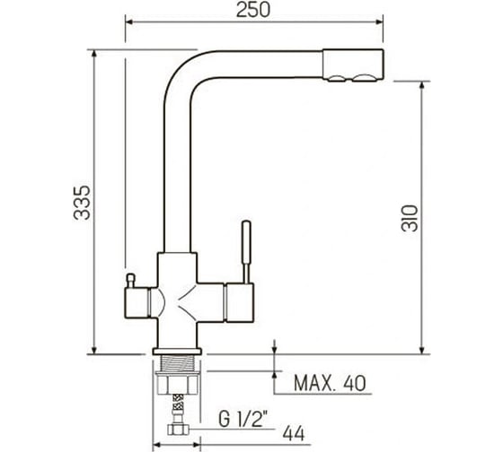 Смеситель для кухни Ростовская мануфактура сантехники SL136BR-017F-015