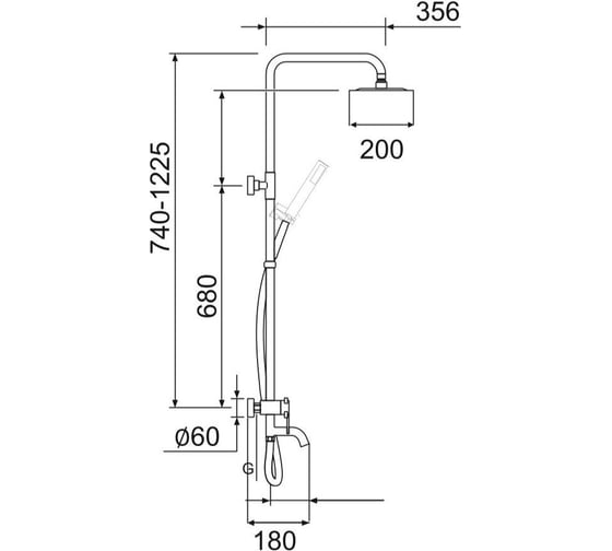 Смеситель для душа РМС SUS124-009DK