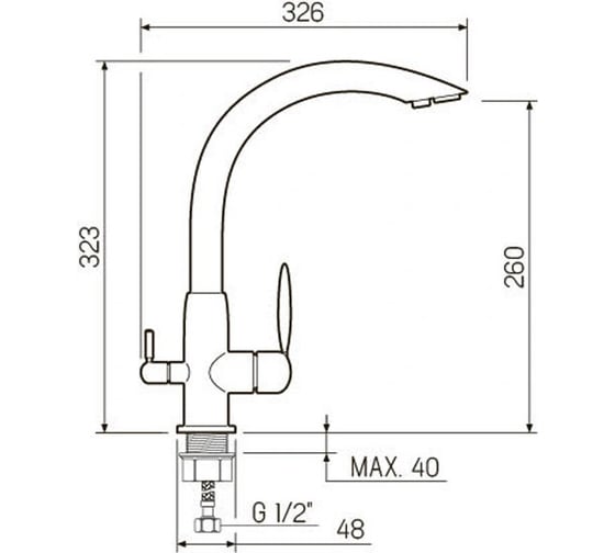 Смеситель для кухни Ростовская мануфактура сантехники SL136-012F-015