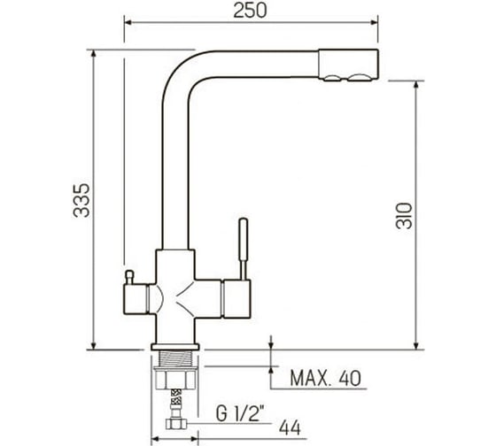 Смеситель для кухни Ростовская мануфактура сантехники SL136SS-017F-015