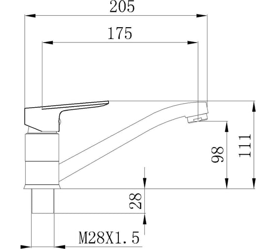 Смеситель для кухни Ростовская мануфактура сантехники SL131-004F-15