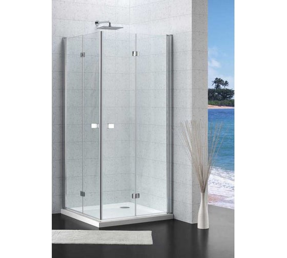 Дверь складная ROCA CAPITAL 90x195 см, стекло прозрачное, черный 7M4509016M