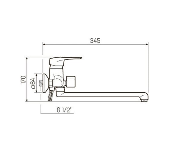 Смеситель для ванны РМС d40 SL55-006EK