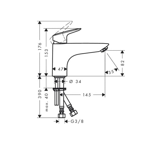 Смеситель для раковины HANSGROHE HG Logis Monotrou 71311000 00000041670