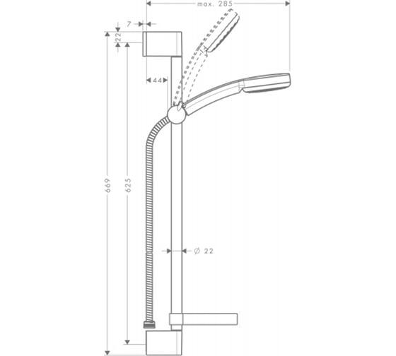 Душевой гарнитур HANSGROHE 28725000 Verso 100 1jet 00000032833