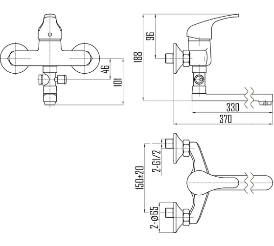 Смеситель для ванны DEVIDA ELRA DVL0321-03