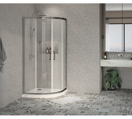 Душевое ограждение Azario OSTIN 121 S А 100х100х195, хром, прозрачное стекло 6 мм 00053052