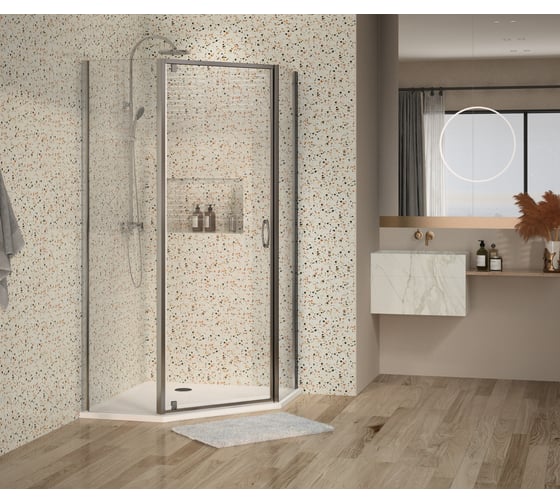 Душевое ограждение Azario DALLAS 112P 100х100х200, хром, 5 мм прозрачное стекло 00020414