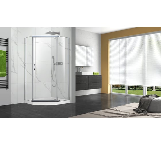 Душевое ограждение Azario DALLAS 112P 90х90х200, хром, 5 мм прозрачное стекло 00021481