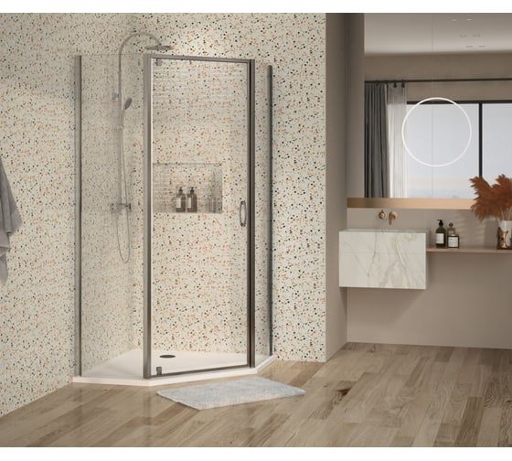 Душевое ограждение Azario DALLAS 112P 90х90х200, хром, 5 мм прозрачное стекло 00021481