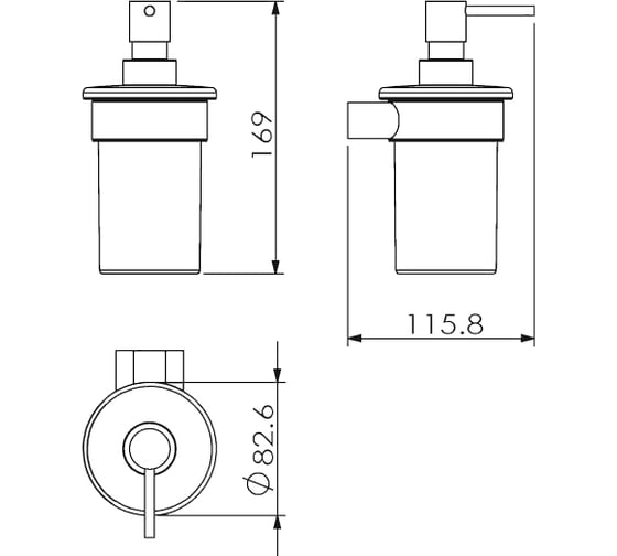 Диспенсер LANGBERGER хромированный, к стене, круглый D24021B