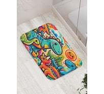 Коврик для ванной комнаты и туалета противоскользящий JOYARTY Цветные динозавры 52x77 см bath_sd1132