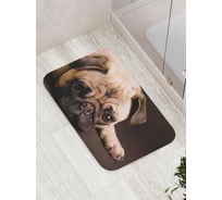 Коврик для ванной комнаты и туалета противоскользящий JOYARTY Задумчивый мопс 52x77 см bath_41905