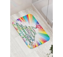 Коврик для ванной комнаты и туалета противоскользящий JOYARTY Скрипичный ключ на нотной ёлке 52x77 см bath_14221