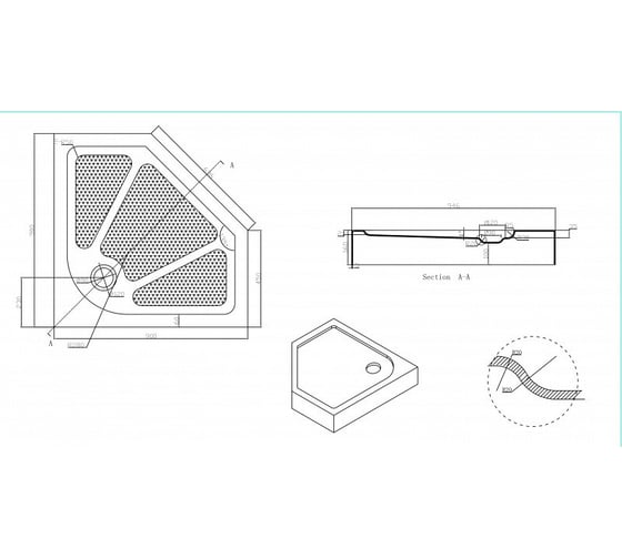 Поддон для душевого уголка Bravat Line P39B 900x900x160 BS090.6115A 00-00256622