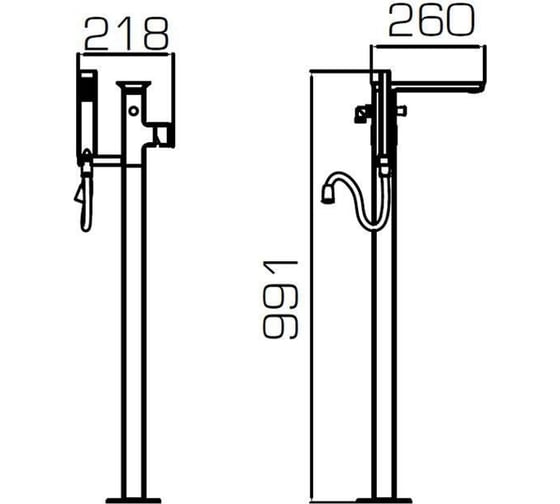 Смеситель для ванны с душем Bravat Phillis F656101C-B3-ENG 00-00091182