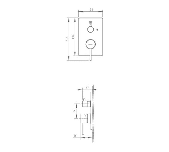 Смеситель встраиваемый в стену Bravat Arc 3 функции P69193C-ENG 00-00041385