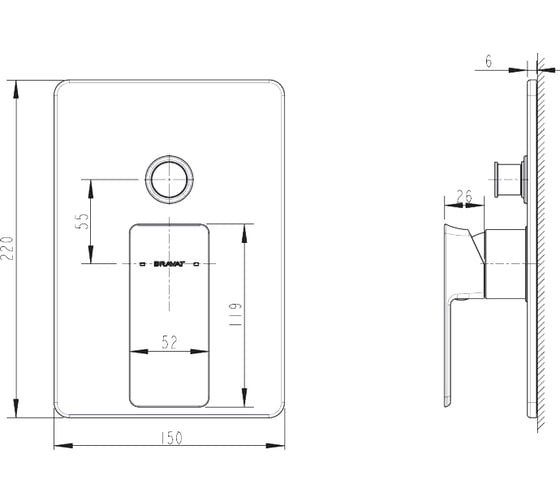 Смеситель для душа Bravat Phillis PB856101CP-2-ENG 00-00041388