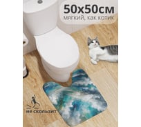 Коврик для туалета с вырезом противоскользящий JOYARTY Пасмурное небо 50x50 см wcbath_sd1978_50x50