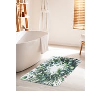 Коврик для ванной комнаты и туалета противоскользящий JOYARTY Венок эвкалипта 60x100 см bath_sd1165_60x100