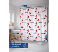 Штора занавеска для ванной тканевая JOYARTY Такса с шариками 180x200 см, sc_92445
