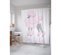 Штора занавеска для ванной тканевая JOYARTY Милый пудель 180x200 см, sc_98144