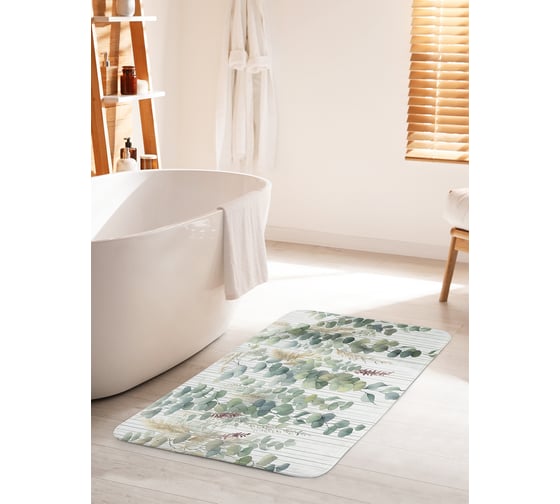 Коврик для ванной комнаты и туалета противоскользящий JOYARTY Свисающие листья 60x100 см bath_sd3005_60x100 1