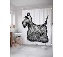 Штора занавеска для ванной тканевая JOYARTY Чешский терьер 180x200 см, sc_71955