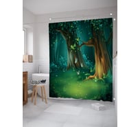 Штора занавеска для ванной тканевая JOYARTY Сказочный лес 180x200 см, sc_77266