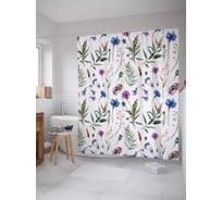 Штора для ванной тканевая JoyArty "Васильки среди растений" 180x200 см sc_68019