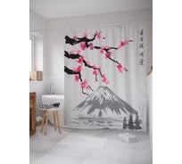 Штора для ванной тканевая JoyArty "Сакура и Фудзияма" 180x200 см sc_72447