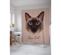 Штора для ванной тканевая JoyArty "Тайский кот" 180x200 см sc_68160