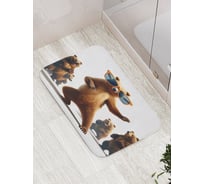 Коврик для ванной комнаты и туалета противоскользящий JOYARTY Танцевальный мишка 52x77 см bath_429983