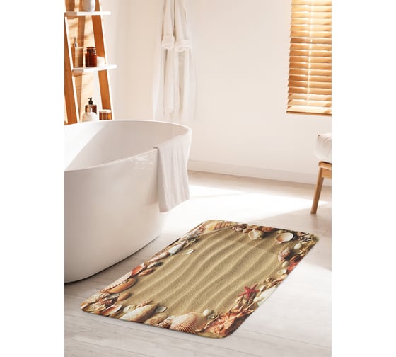 Коврик для ванной комнаты и туалета противоскользящий JOYARTY Морская любовь 60x100 см bath_6522_60x100 1