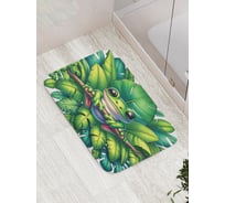 Коврик для ванной комнаты и туалета противоскользящий JOYARTY Тропический лягушонок 52x77 см bath_sd1095