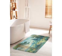 Коврик для ванной комнаты и туалета противоскользящий JOYARTY Лес акварелью 60x100 см bath_sd1428_60x100