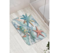 Коврик для ванной комнаты и туалета противоскользящий JOYARTY Черепахи на мраморе 52x77 см bath_sd1685