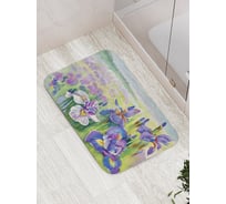 Коврик для ванной комнаты и туалета противоскользящий JOYARTY Акварельные ирисы 52x77 см bath_103200