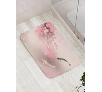 Коврик для ванной комнаты и туалета противоскользящий JOYARTY Карпы под сакурой 52x77 см bath_38766